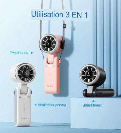 Ventilateur Portable Rechargeable Ultra-Puissant – Fraîcheur Instantanée Anti-Chaleur Dakar