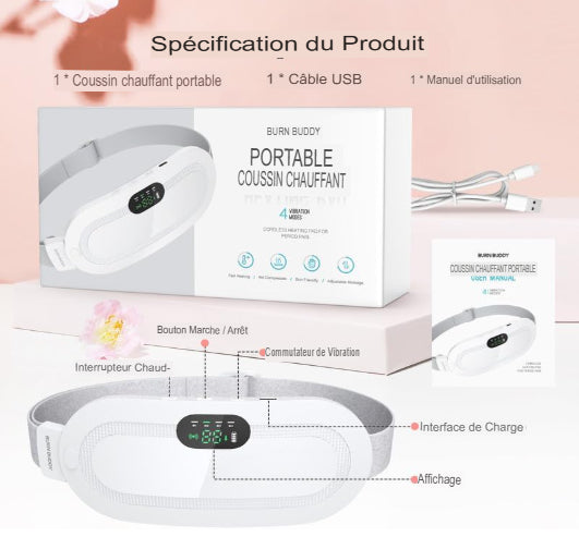 Ceinture Chauffante Électrique Portable – Soulagement Rapide des Douleurs Dos & Règles à Dakar
